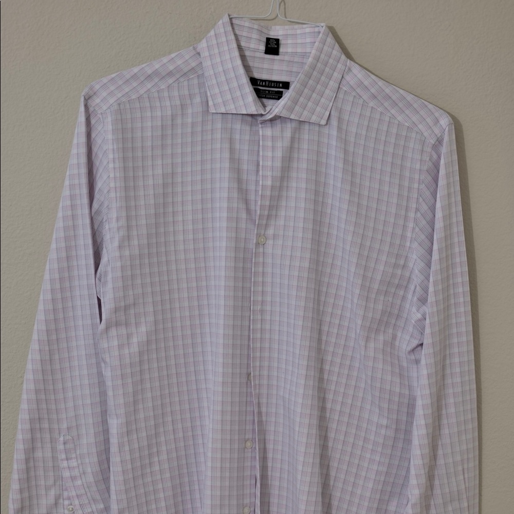 VAN HEUSEN MENS FITTED DRESS SHIRT -16 -32/33 -Medium